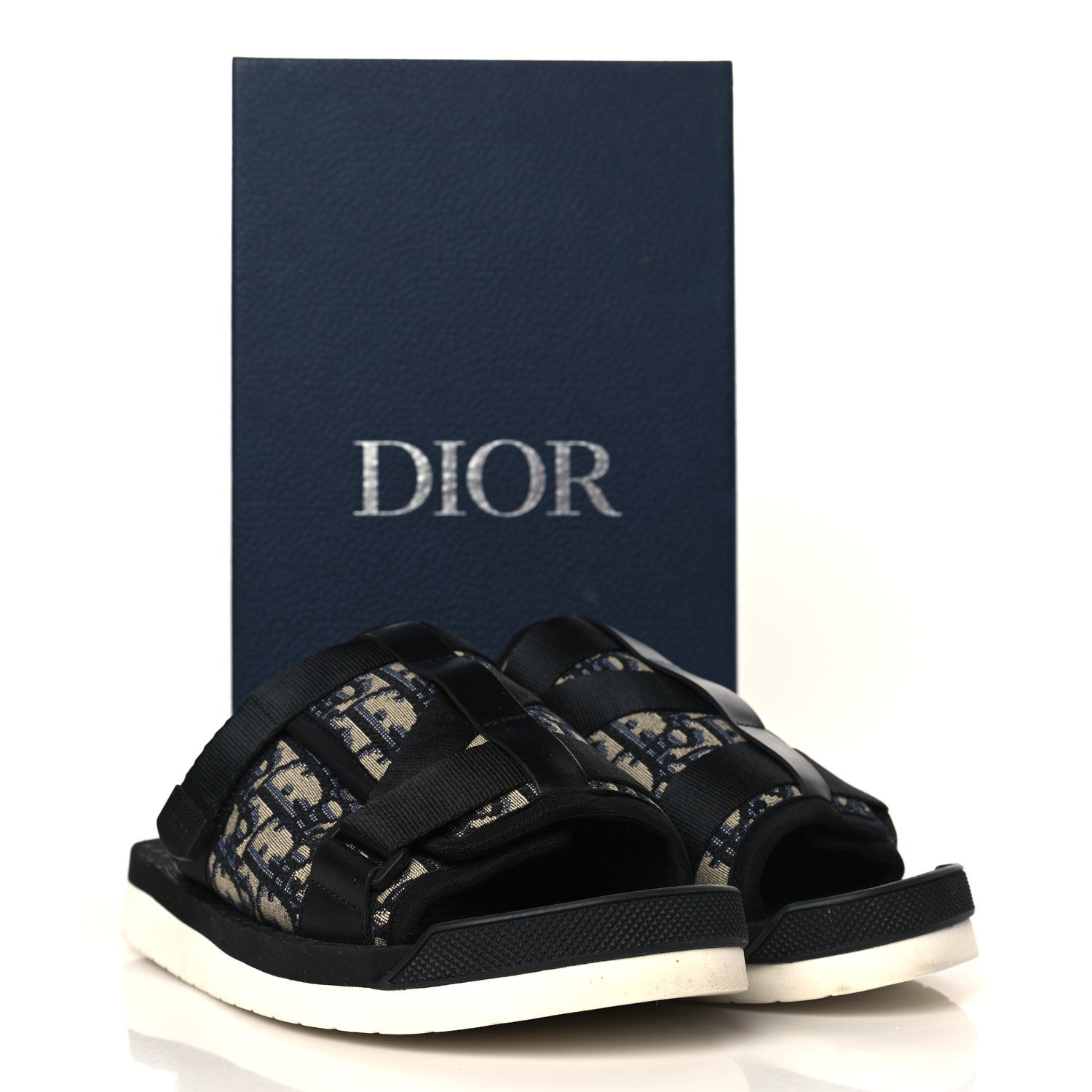 Christian Dior Oblique Jacquard Mens Alpha Sandals 43 Beige Black 8 of 8