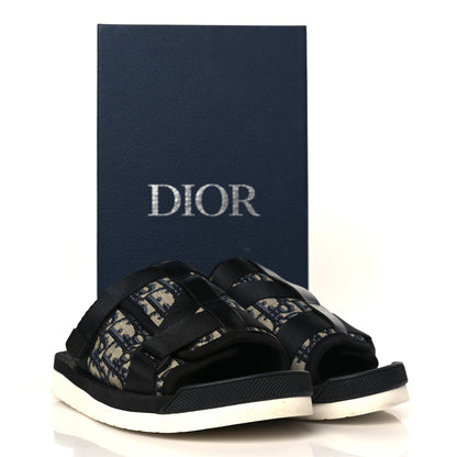 Christian Dior Oblique Jacquard Mens Alpha Sandals 43 Beige Black 8 of 8