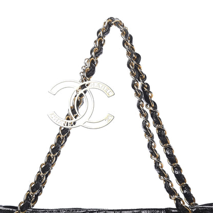 Chanel Crackled Patent Puzzle Tote Black 10 of 14