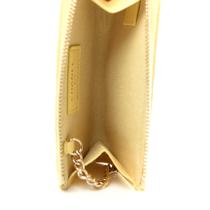 Chanel Iridescent Caviar Quilted Key Holder Case Yellow 5 of 7