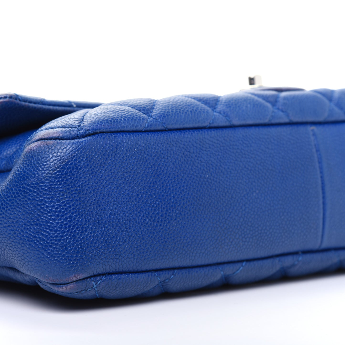 Caviar Quilted Jumbo Easy Flap Blue