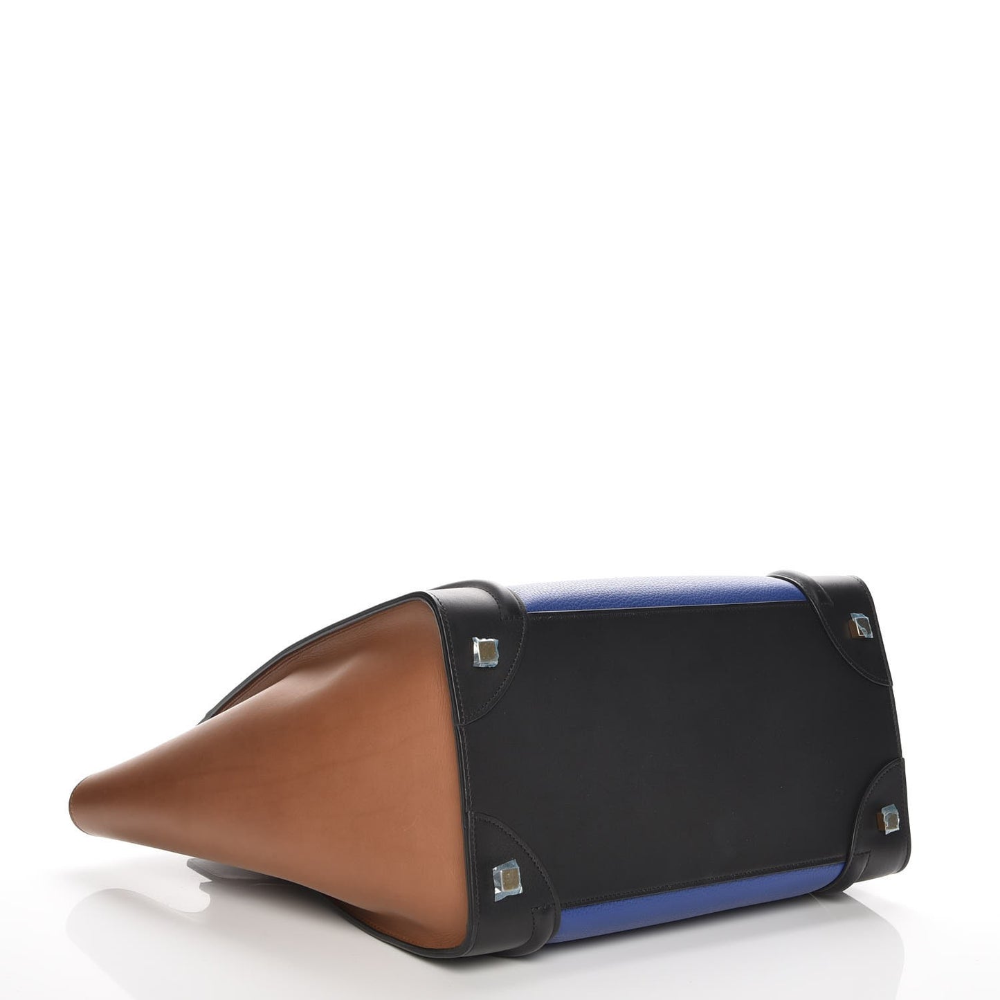 Grained Calfskin Mini Tri-Color Luggage Indigo
