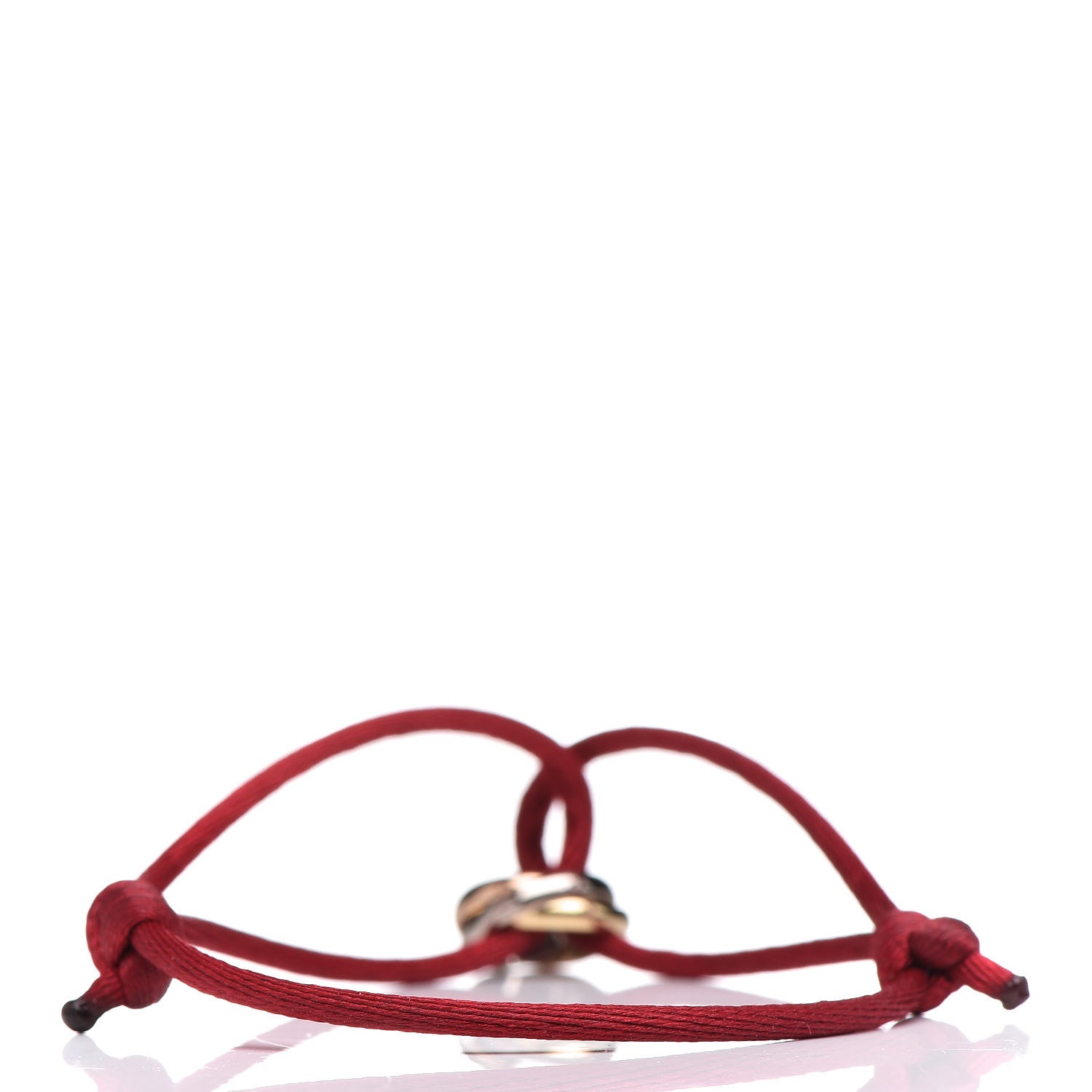 Cartier 18K Pink Yellow White Gold Trinity Cord Bracelet Red 3 of 9