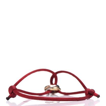 Cartier 18K Pink Yellow White Gold Trinity Cord Bracelet Red 3 of 9