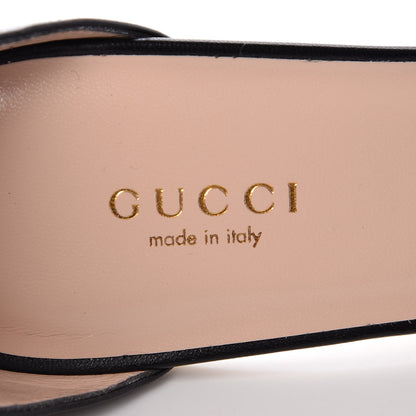 Gucci Malaga Kid Grosgrain Bamboo Low Heel Sandals 39 Black 7 of 8
