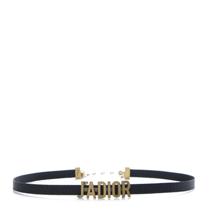 Christian Dior Grosgrain Ribbon J'Adior Logo Choker Necklace Black 1 of 5