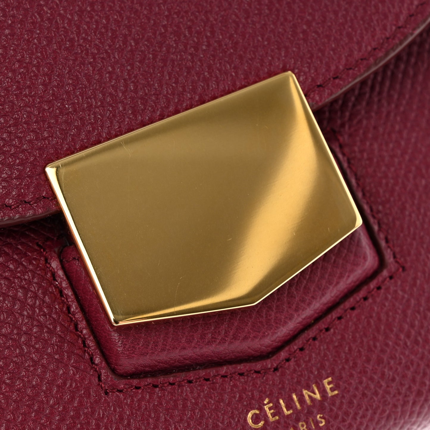 Grained Calfskin Medium Trotteur Multifunction Flap Wallet Plum