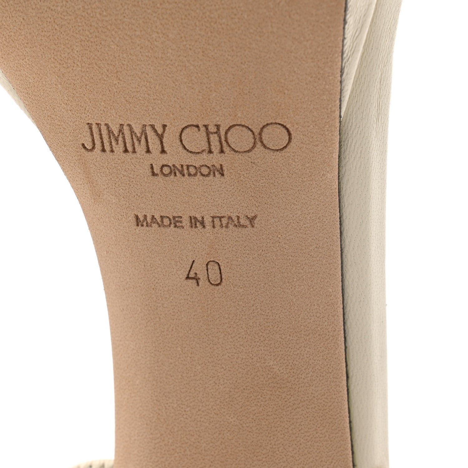Jimmy Choo Calfskin Crystal Bing 105 Sandals 40 Latte 7 of 9
