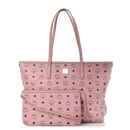 MCM Visetos Medium Anya Zip Top Shopper Tote Pink 1 of 14