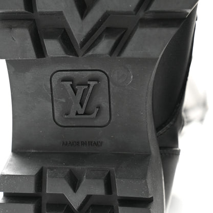 Louis Vuitton Monogram Calfskin Territory Tall Lace Up Ranger Boots 37 Black 7 of 8