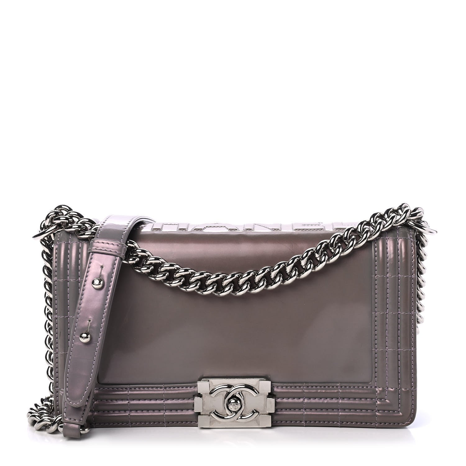 Chanel Iridescent Glazed Calfskin Medium Boy Flap Light Purple 1 of 4