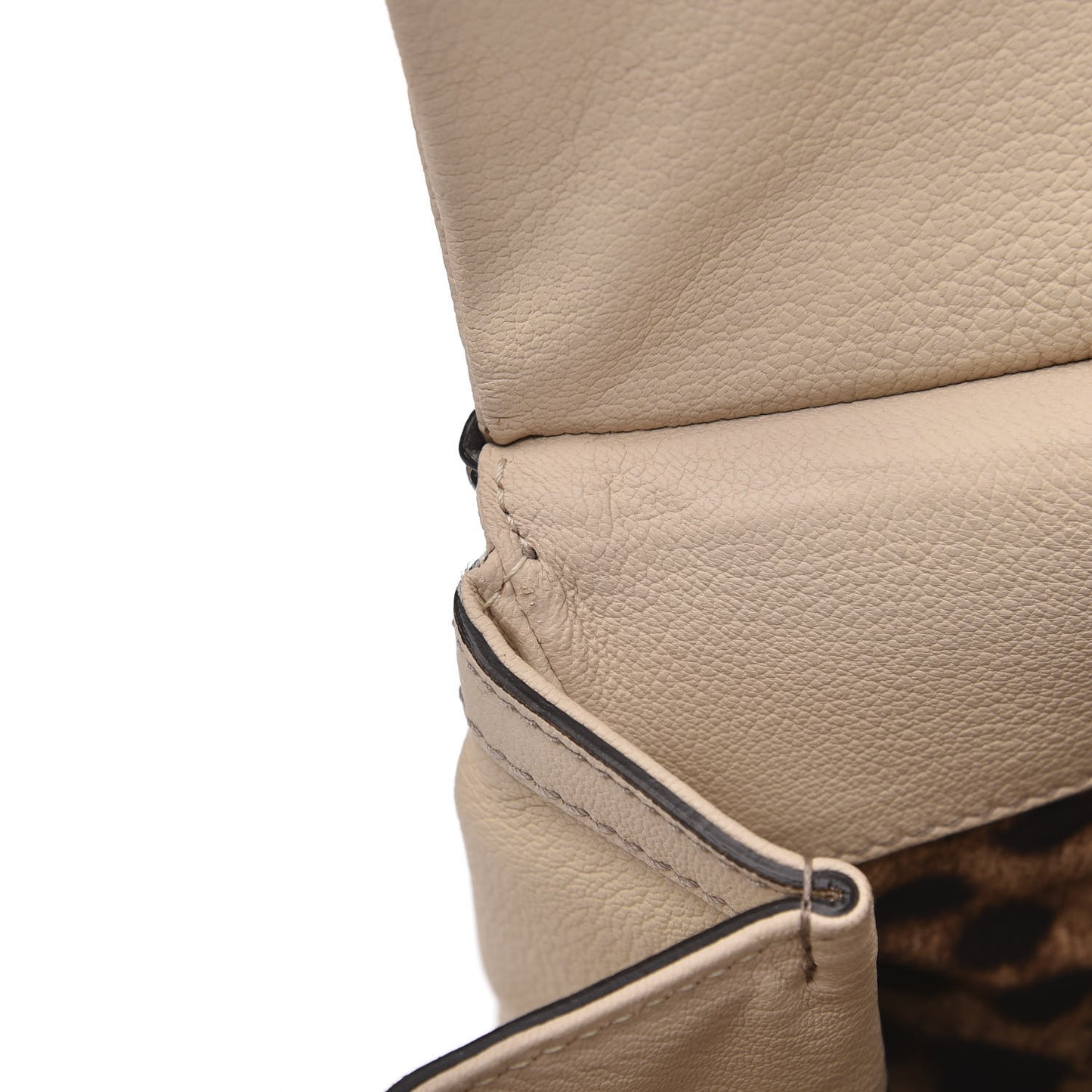 Goatskin Large Miss Sicily Leopard Heart Satchel Ivory
