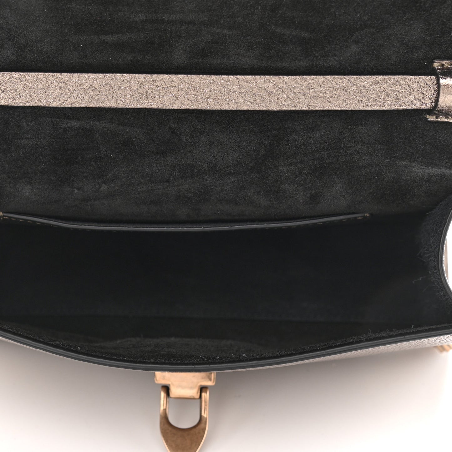 Metallic Pebbled Calfskin Medium Rockstud Flip Lock Crossbody Bag Sasso