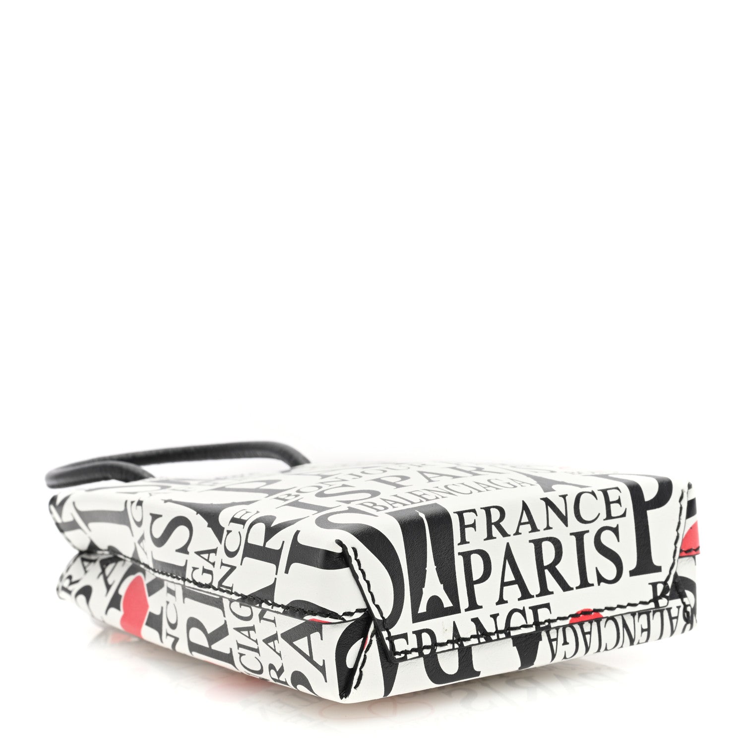 Balenciaga Calfskin Bonjour Paris Print Shopping Phone Holder Bag Paris Bonjour 4 of 9
