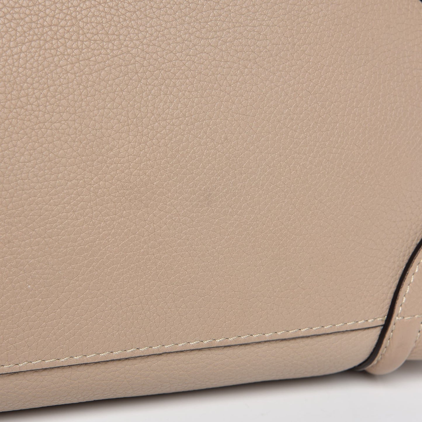 Drummed Calfskin Mini Luggage Dune