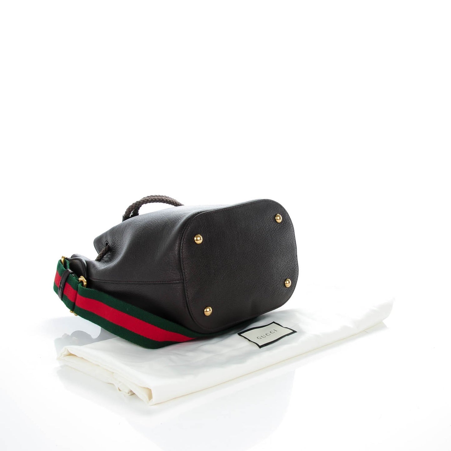 Calfskin Web Medium Bucket Bag Cocoa