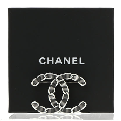 Chanel Lambskin Chain CC Brooch Ruthenium White 5 of 5
