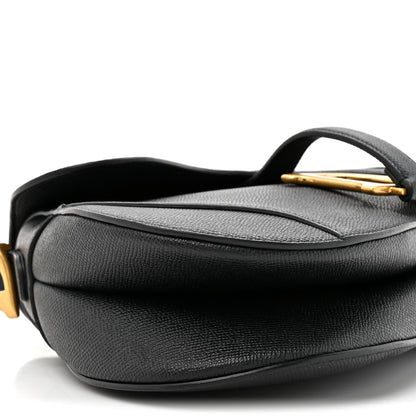 Christian Dior Grained Calfskin Saddle Bag With Strap Black 10 of 10