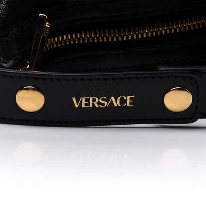 Versace Metallic Canvas La Greca Signature Mini Bag Black 7 of 10