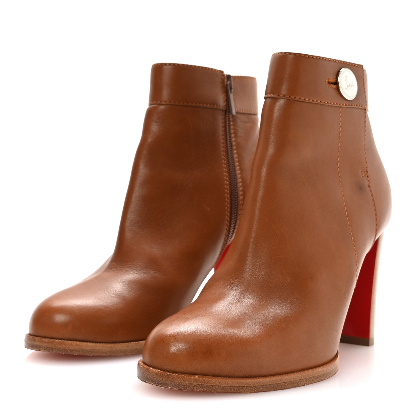 Calfskin Janis Alta 120 Booties 38.5 Cuoio