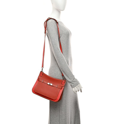 Hermes Taurillon Clemence Bi-Color Jypsiere 28 Sanguine Bougainvillea 2 of 11