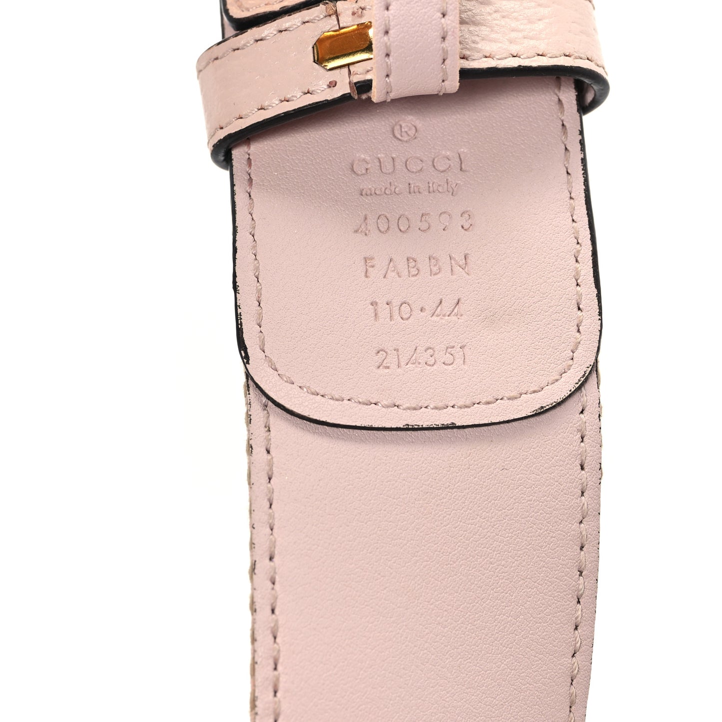 Monogram Jumbo GG Textured Dollar Calfskin Double G 40mm Belt 110 44 Camel Pink