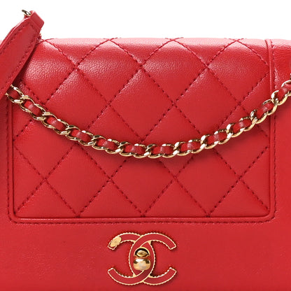 Chanel Sheepskin Quilted Medium Vintage Mademoiselle Flap Red 8 of 10