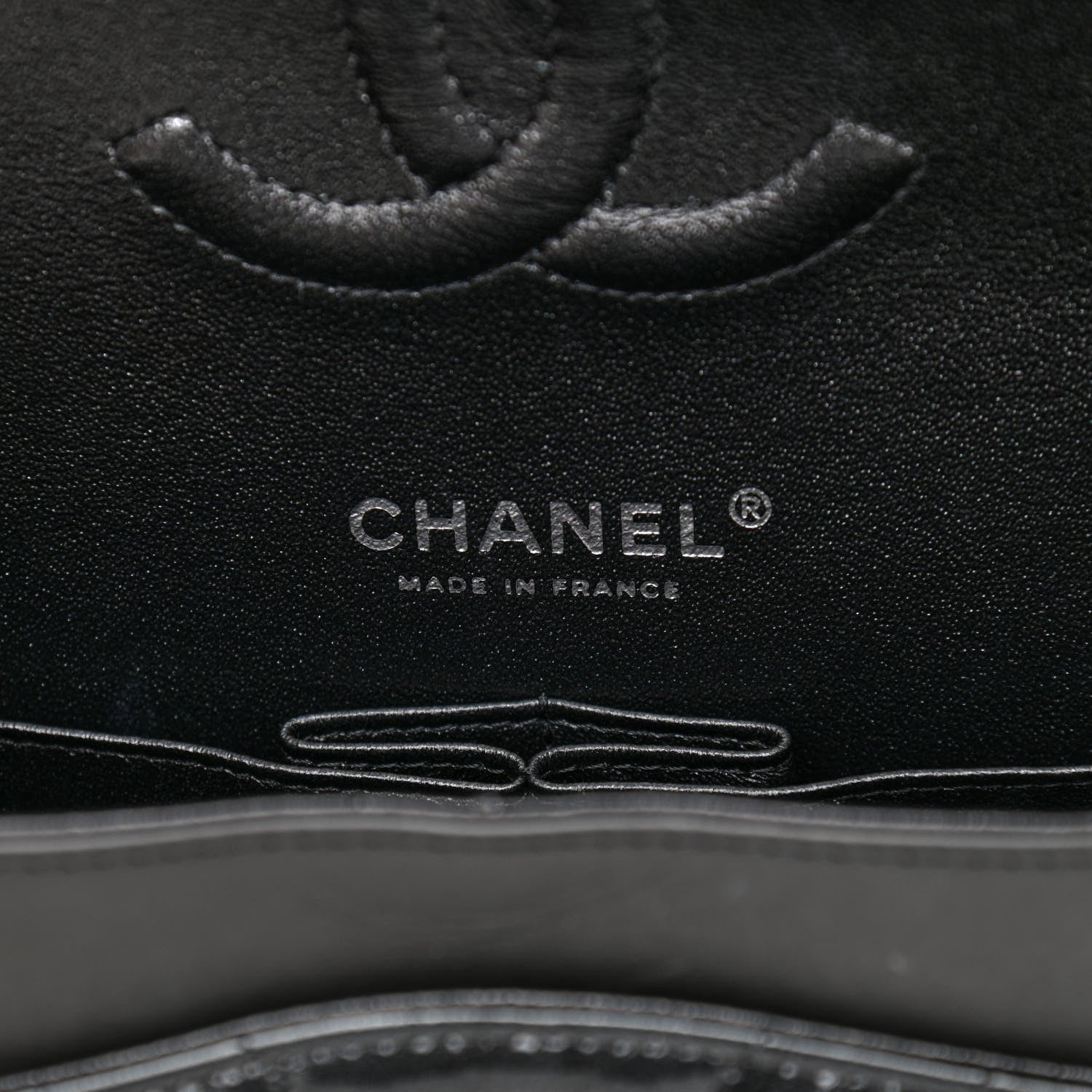 Chanel Metallic Patent Crumpled Calfskin Chevron Quilted Medium Double Flap So Black 6 of 11