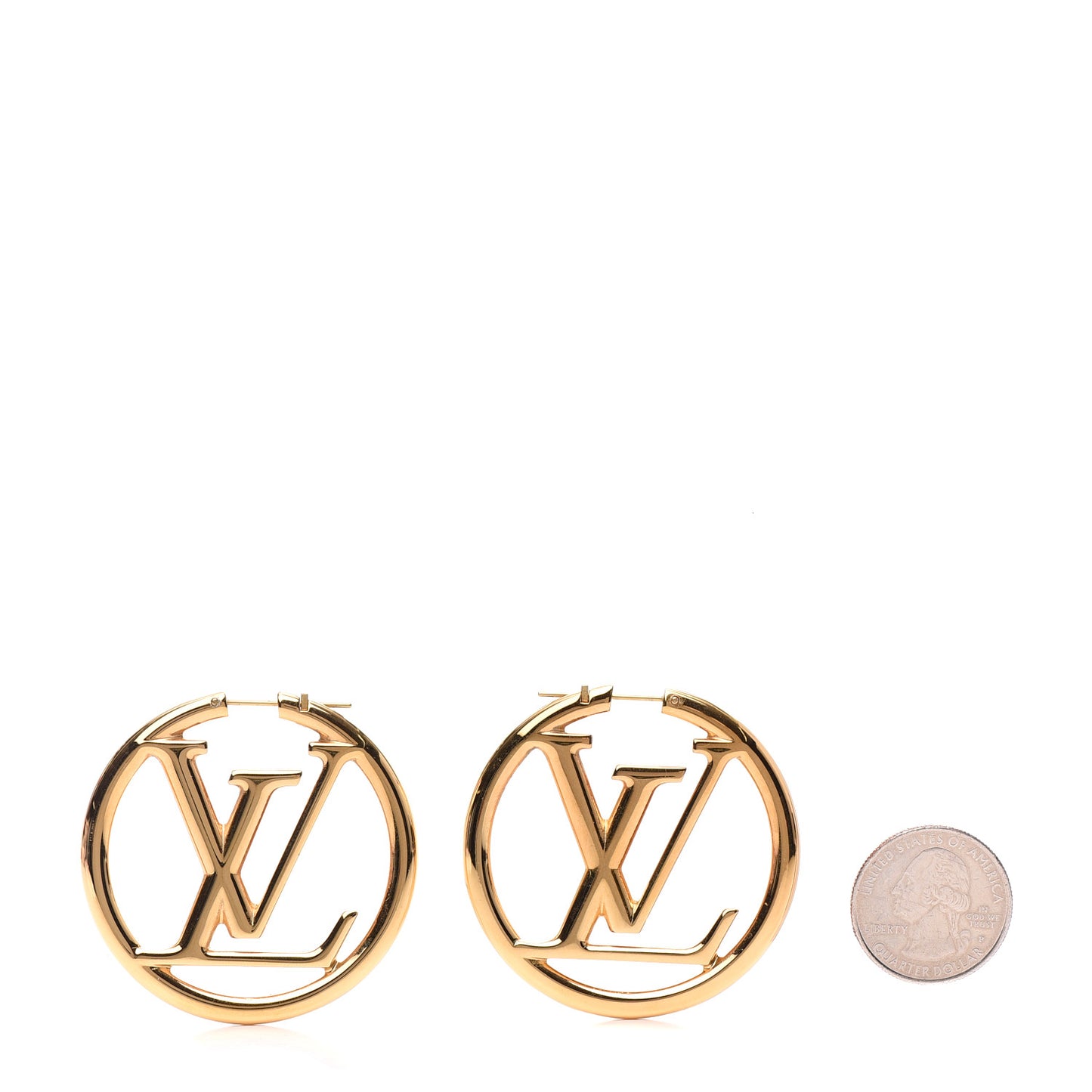 Metal Louise Hoop Earrings Gold