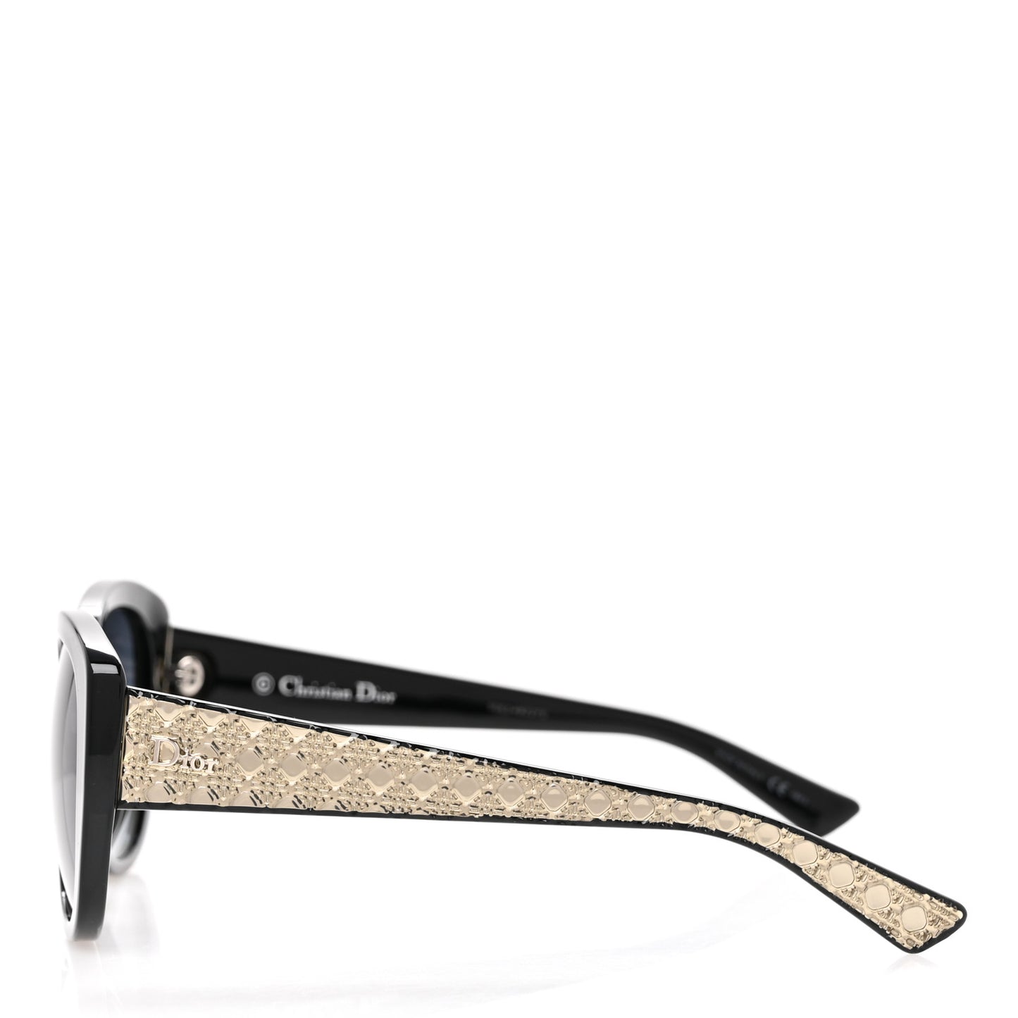 Resin Micro-Cannage Dior Lady 1 Sunglasses Light Gold Black