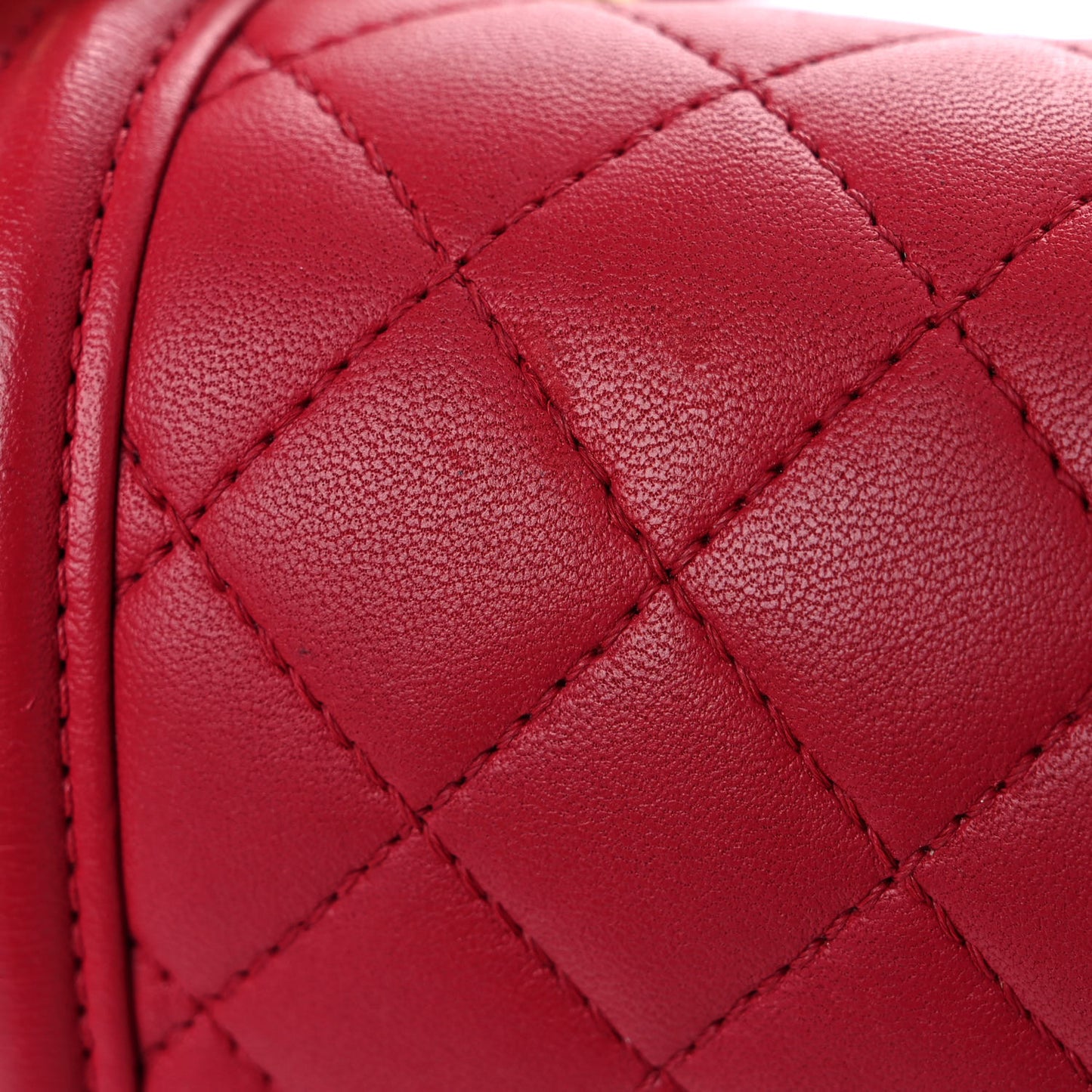 Calfskin Quilted Small Boy Flap Red