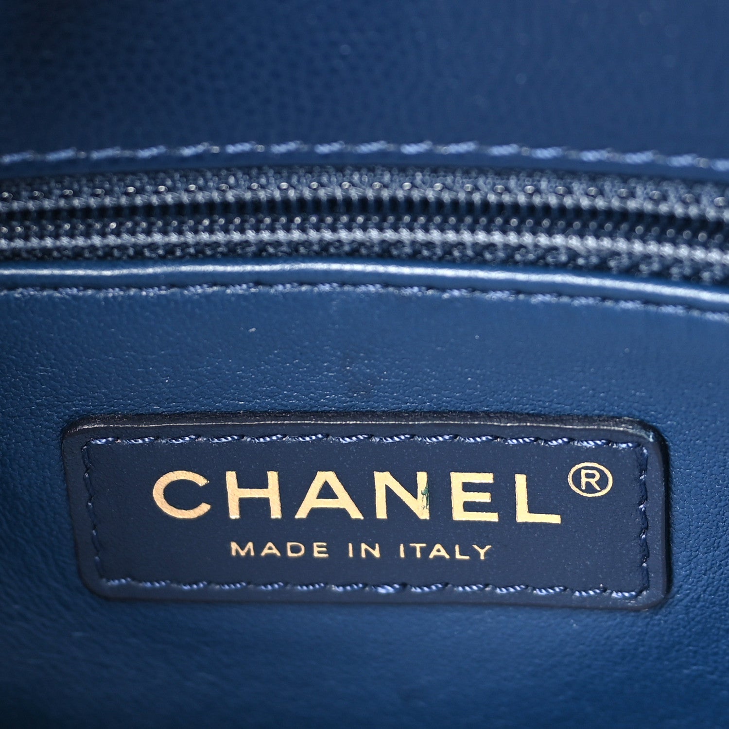 Chanel Caviar Quilted Lizard Embossed Mini Coco Handle Flap Navy Blue 6 of 9