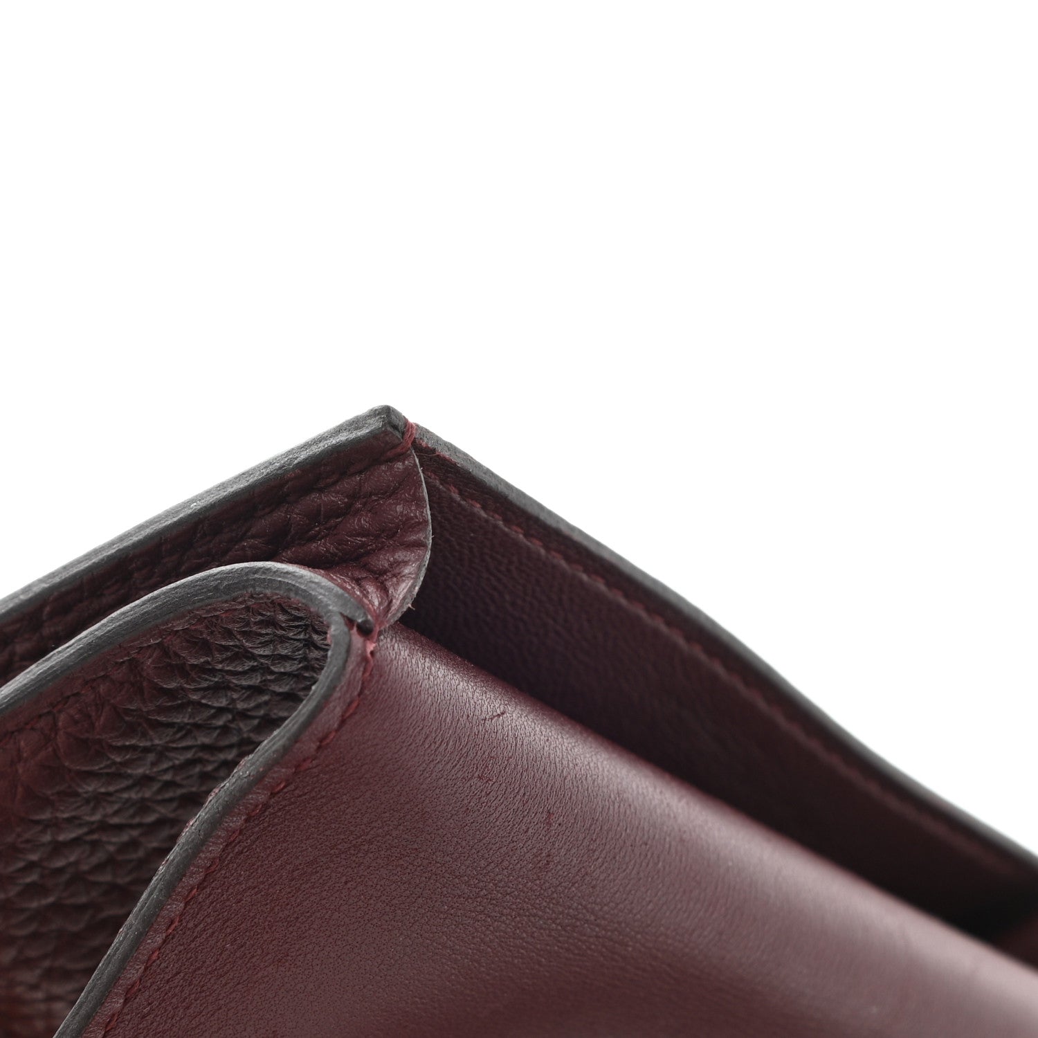 Hermes Togo Dogon Card Case Key Holder Bordeaux 9 of 9