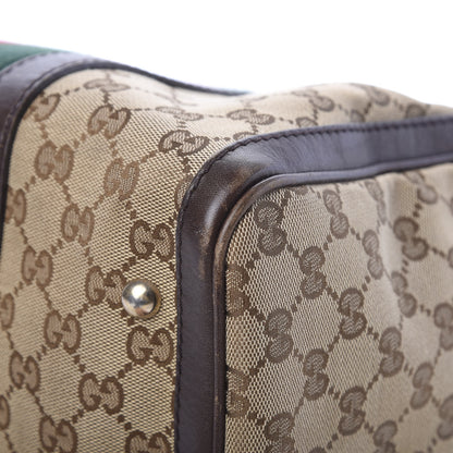 Gucci Monogram Vintage Web Medium Boston Dark Brown 10 of 23