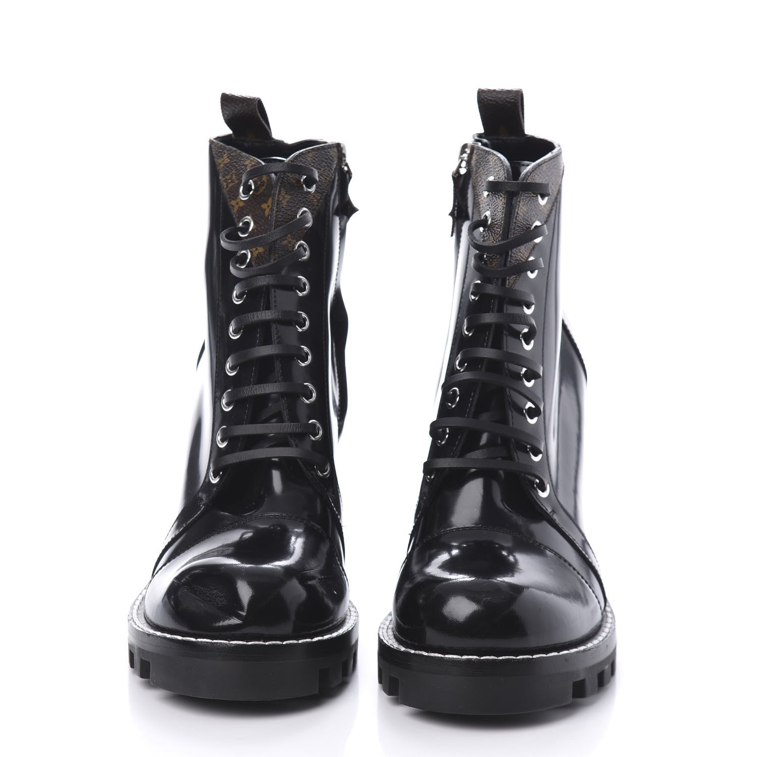Louis Vuitton Patent Calfskin Monogram Star Trail Ankle Boots 40 Black 2 of 7