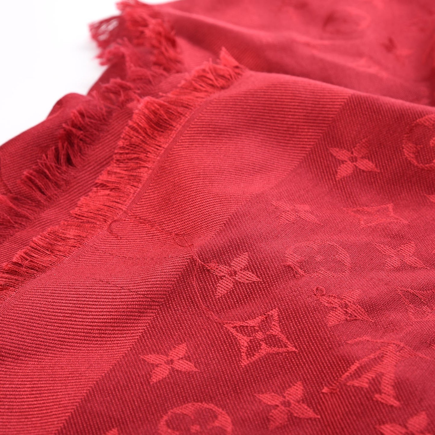 Silk Wool Monogram Shawl Pomme D'Amour