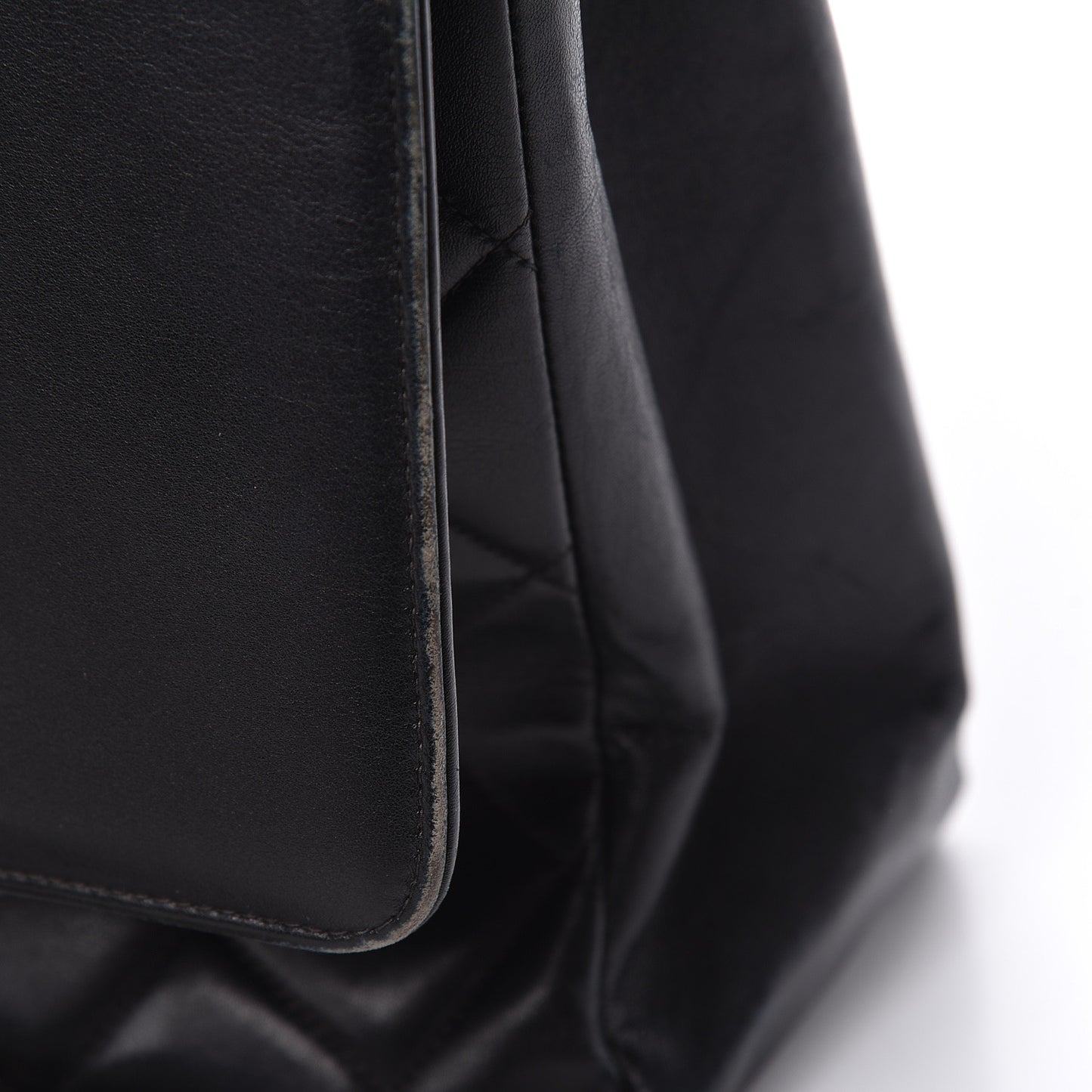 Lambskin Quilted XL Jumbo Single Flap Black
