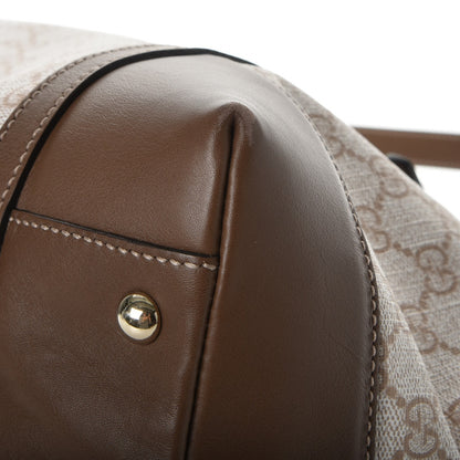 Gucci GG Supreme Monogram Calfskin Medium Nice Top Handle Dome Bag New Mystic White Beige Brown 11 of 13