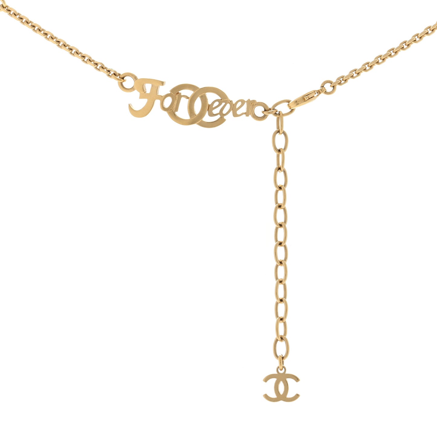 Crystal CC Forever CC Long Necklace Gold Green