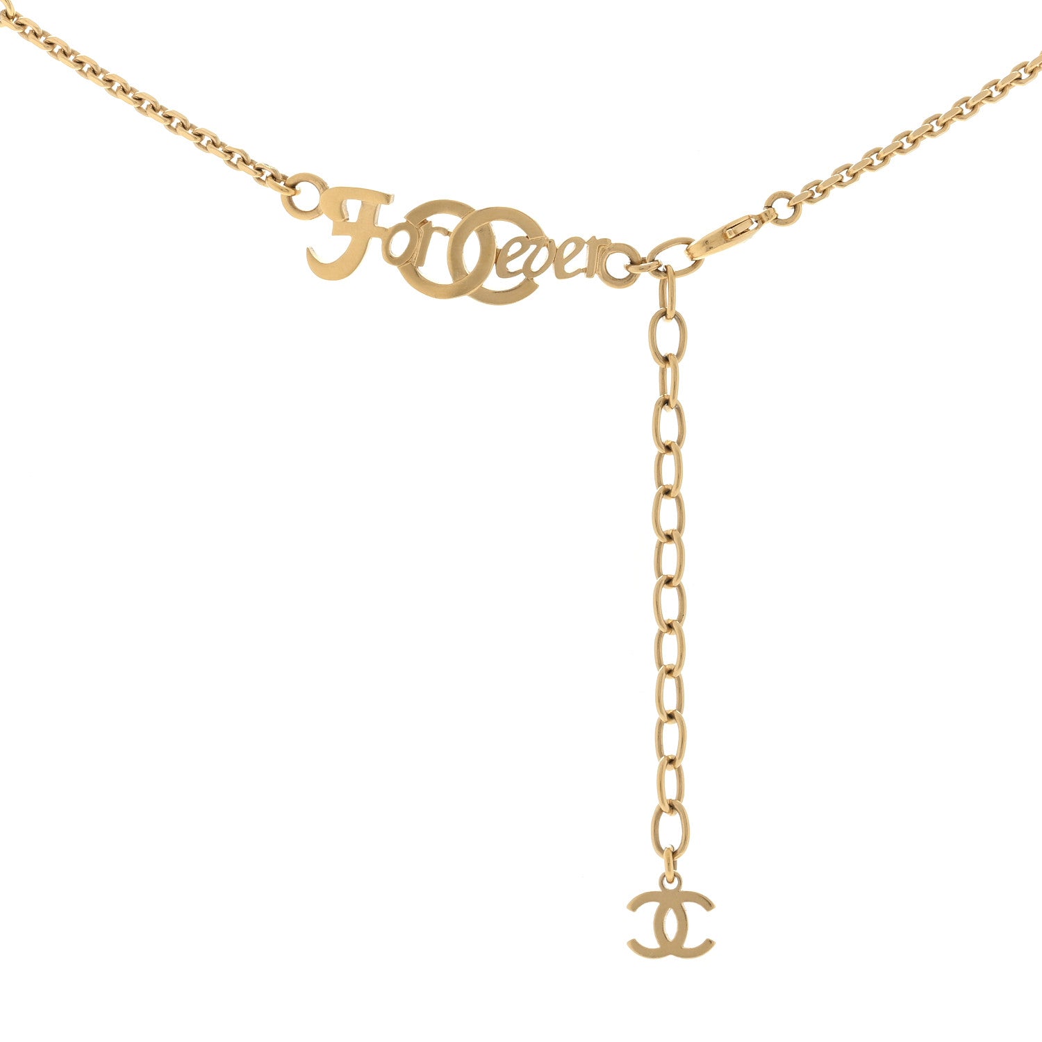 Chanel Crystal CC Forever CC Long Necklace Gold Green 4 of 4