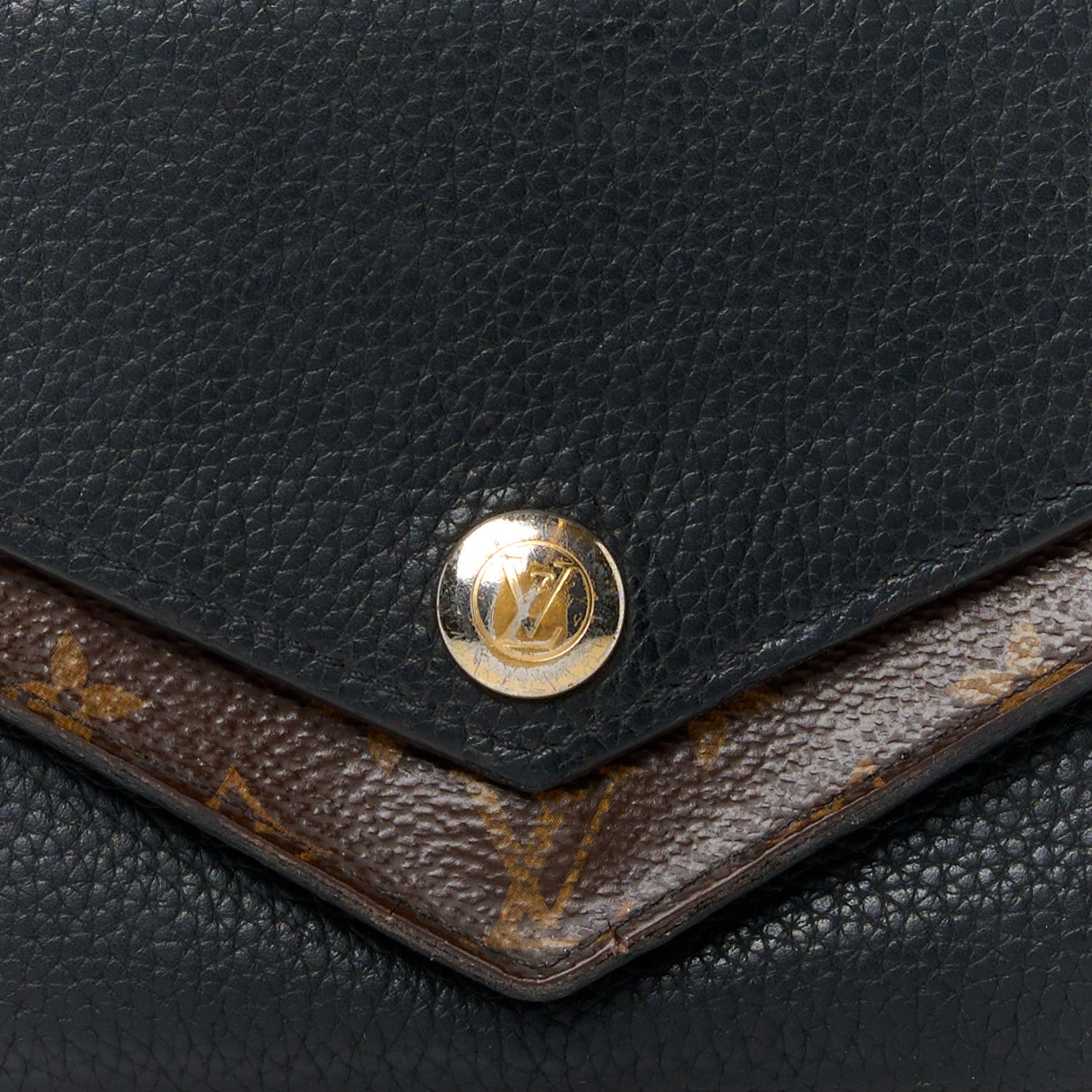 Louis Vuitton Calfskin Double V Wallet Black 10 of 10
