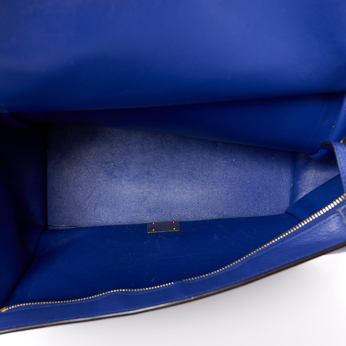 Drummed Calfskin Suede Medium Trapeze Indigo