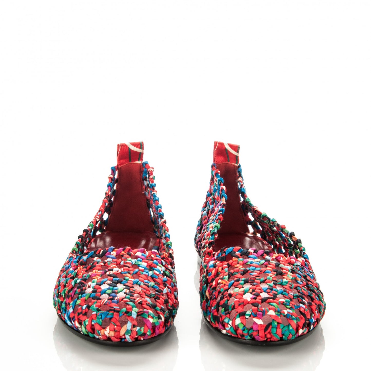 Printed Silk Braided Minorque Ballerina Flats 40 Multicolor