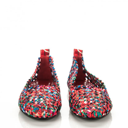 Hermes Printed Silk Braided Minorque Ballerina Flats 40 Multicolor 2 of 7