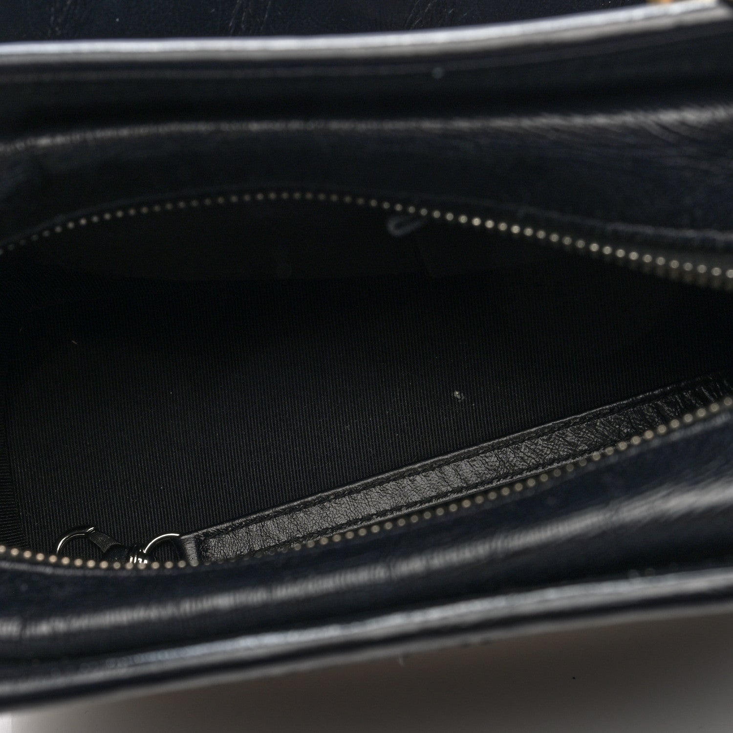Chanel Calfskin Wool Felt Embossed Small Gabrielle Logo Hobo Black 5 of 9