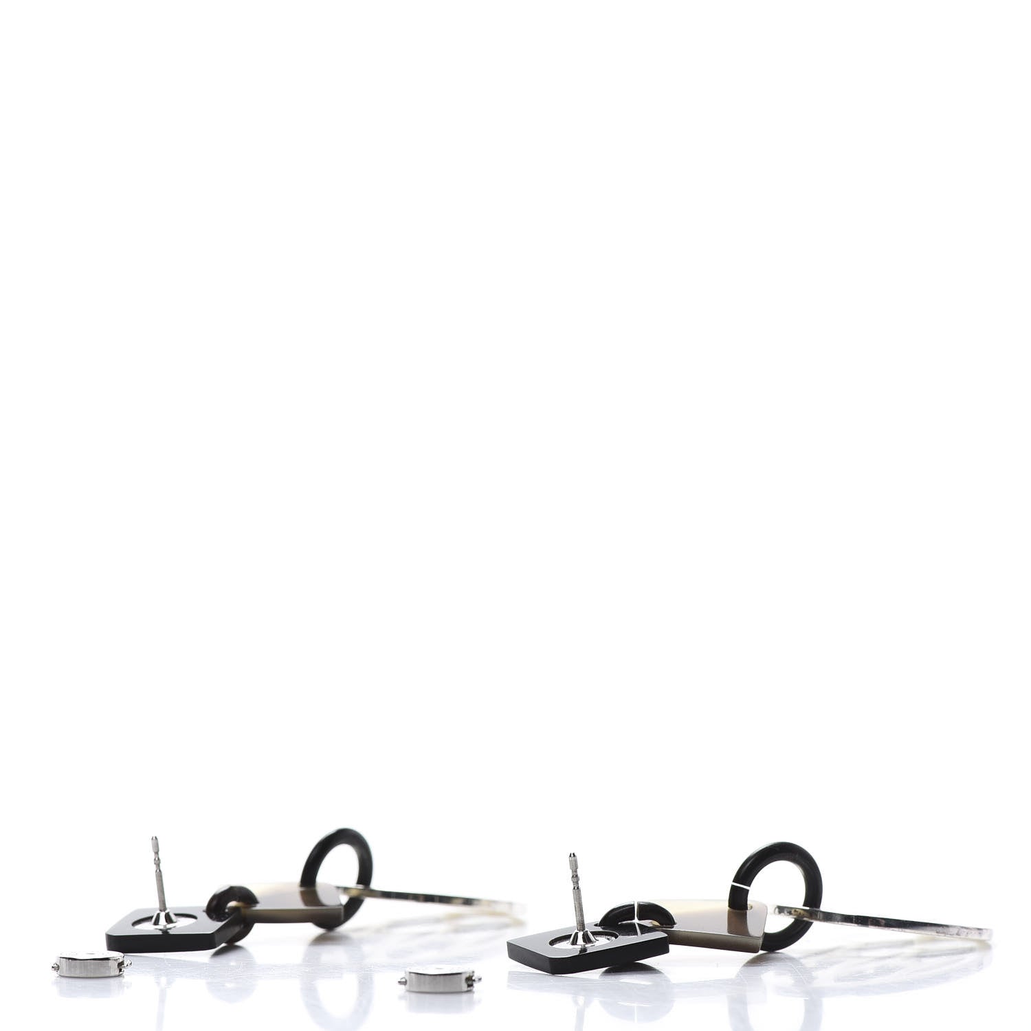 Hermes Sterling Silver Buffalo Horn PM Lift Earrings 3 of 7