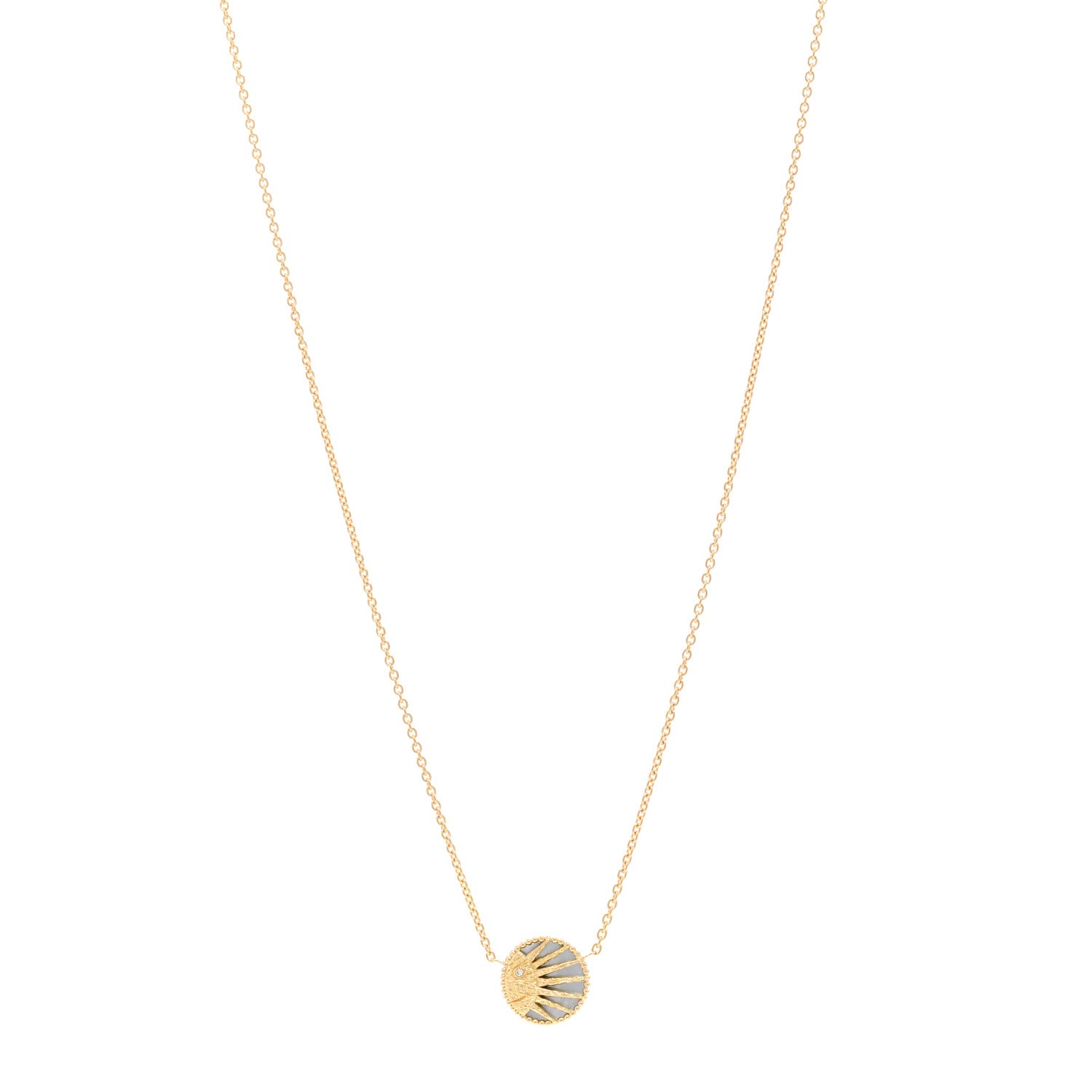 Christian Dior 18K Yellow White Gold Diamond Black Onyx Mother of Pearl Rose Celeste Pendant Necklace 1 of 7