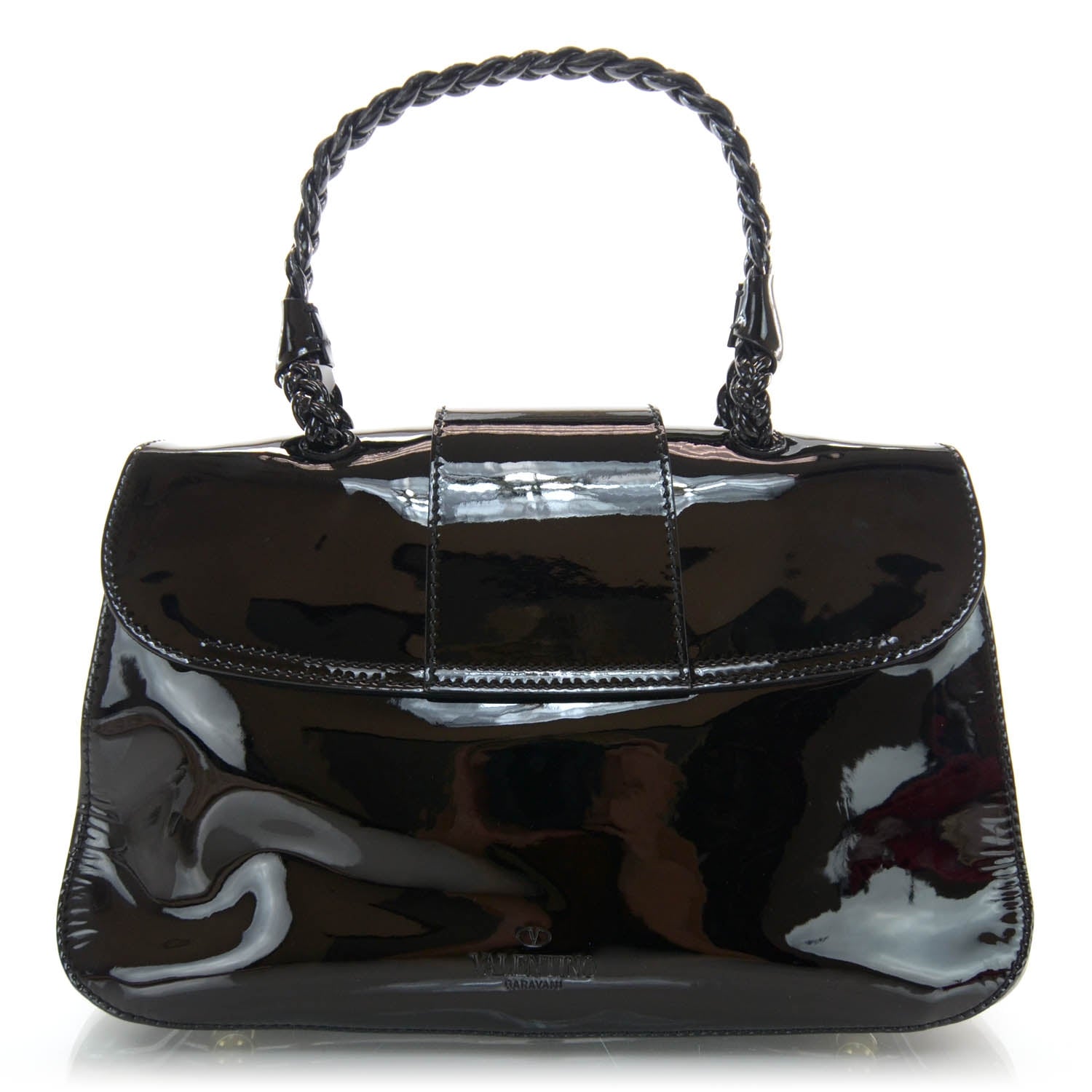 Valentino Garavani Patent Histoire Flap Black 3 of 9