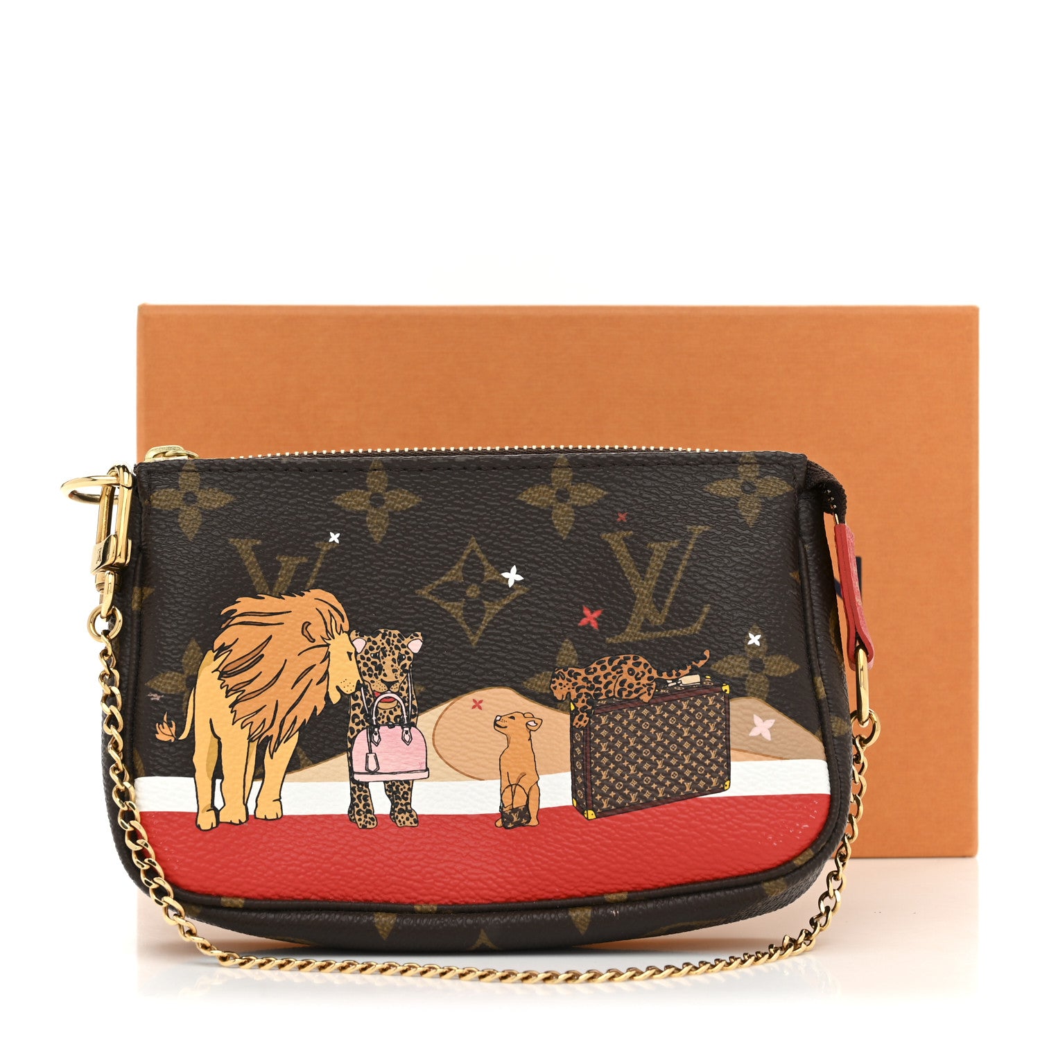 Louis Vuitton Monogram 2018 Christmas Animation Mini Cats Pochette Accessories 8 of 8