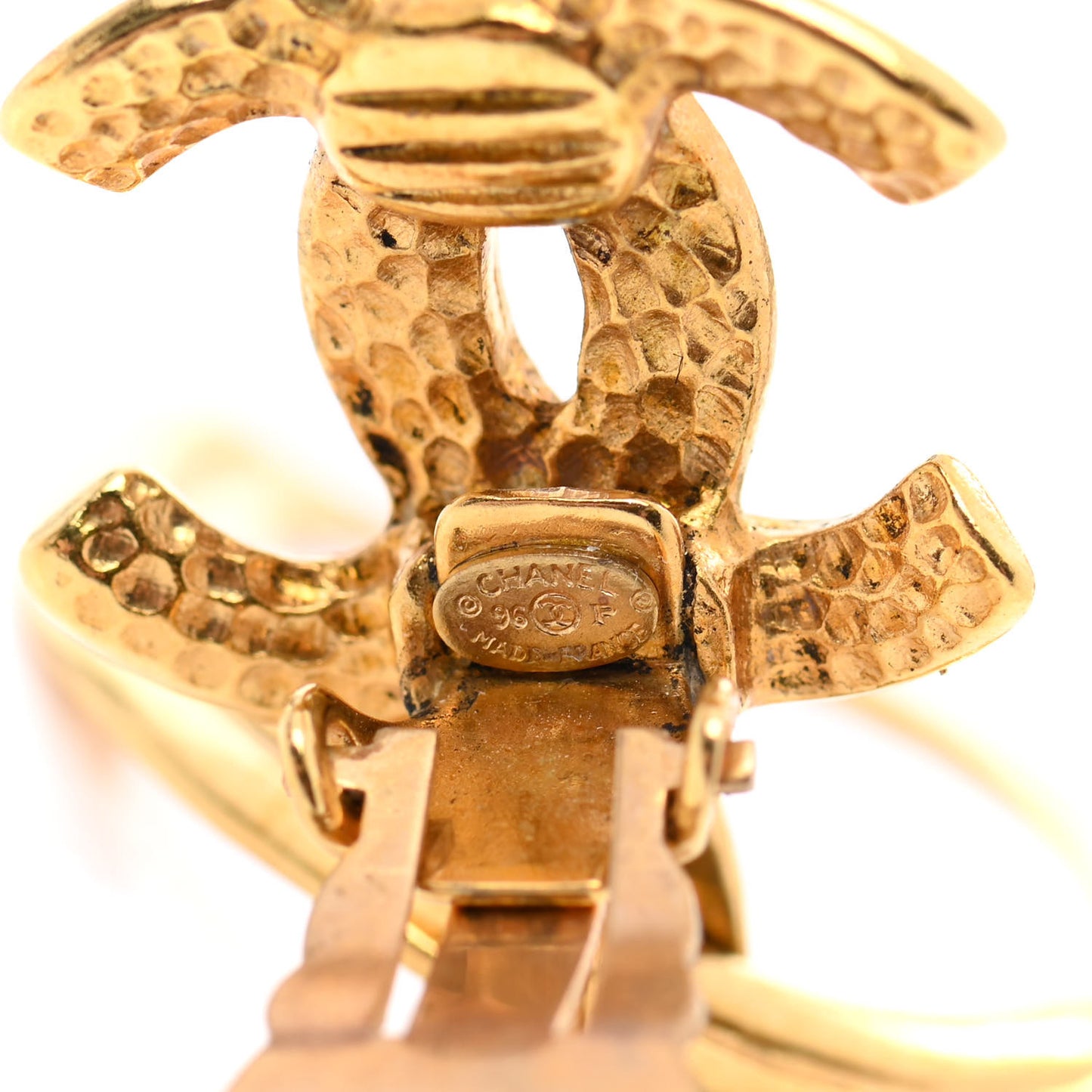 CC Drop Clip On Earrings Gold